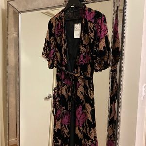 Zara Velvet Floral Wrap Dress